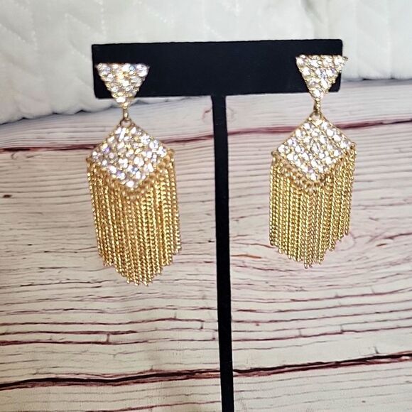 Amrita Rhinestone Hanging Earrings - Picture 1 of 6